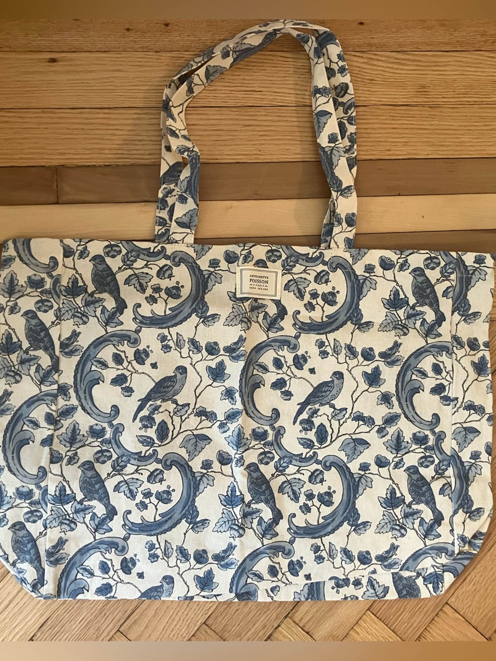 SÉZANE X ANTOINETTE POISSON Collab Blue Floral Bird Tote Limited Edition